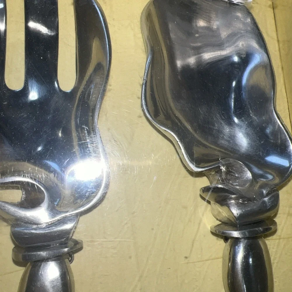 Holiday Turkey Salad Servers Object d' Art Bronze Silver Color Pier 1 Great Gift